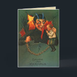 Gruss Vom Krampus Christmas Holiday Card<br><div class="desc">Krampus Christmas cards for those of you that probably aren't on the Nice list! Krampus is the one who comes and gathers the bad children at Christmas time. He grabs them, puts them in his basket and takes them back to his "evil lair" for his dinner. He doesn't stop at...</div>
