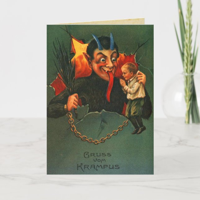 Gruss Vom Krampus Christmas Holiday Card (Front)