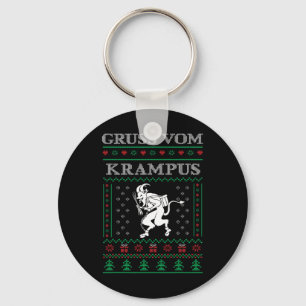 Gruss Vom Krampus Goth Ugly Christmas Sweater Kram Key Ring