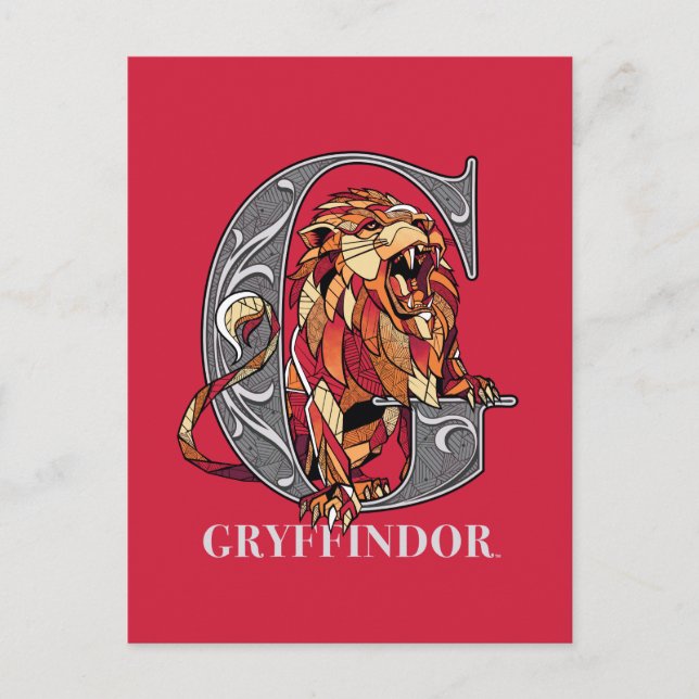 GRYFFINDOR™ Crosshatched Emblem Invitation Postcard (Front)