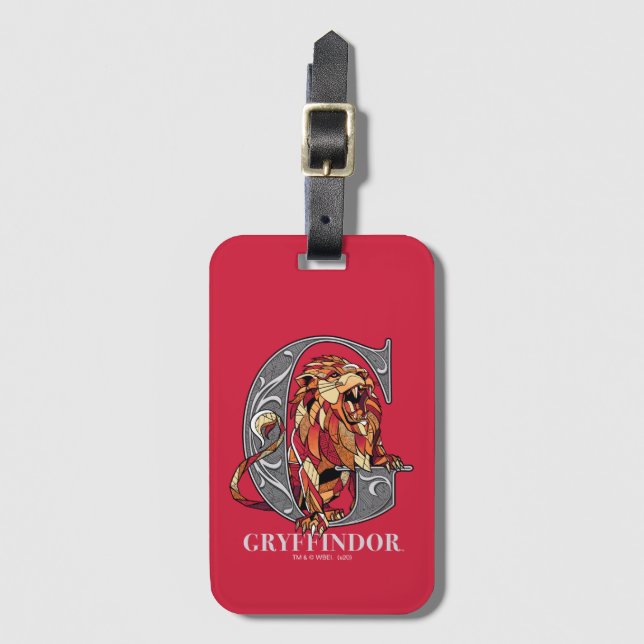 GRYFFINDOR™ Crosshatched Emblem Luggage Tag (Front Vertical)