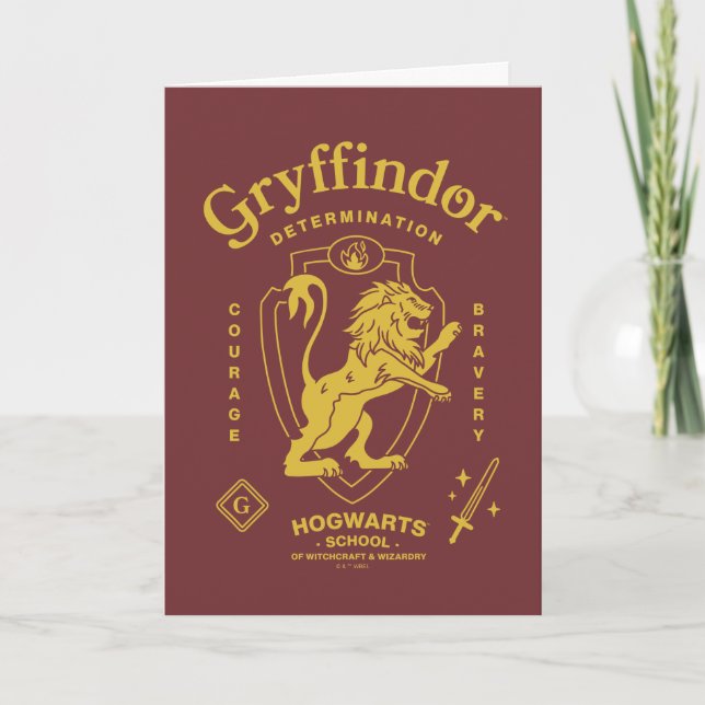 GRYFFINDOR™ Determination Courage Bravery Crest Card (Front)