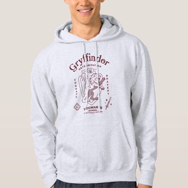 GRYFFINDOR™ Determination Courage Bravery Crest Hoodie (Front)