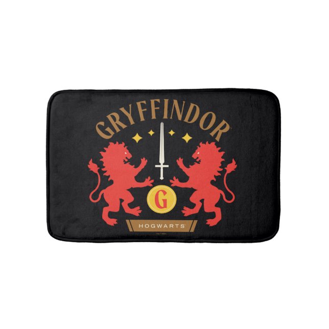 GRYFFINDOR™ House Double Lion Sword Graphic Bath Mat (Front)