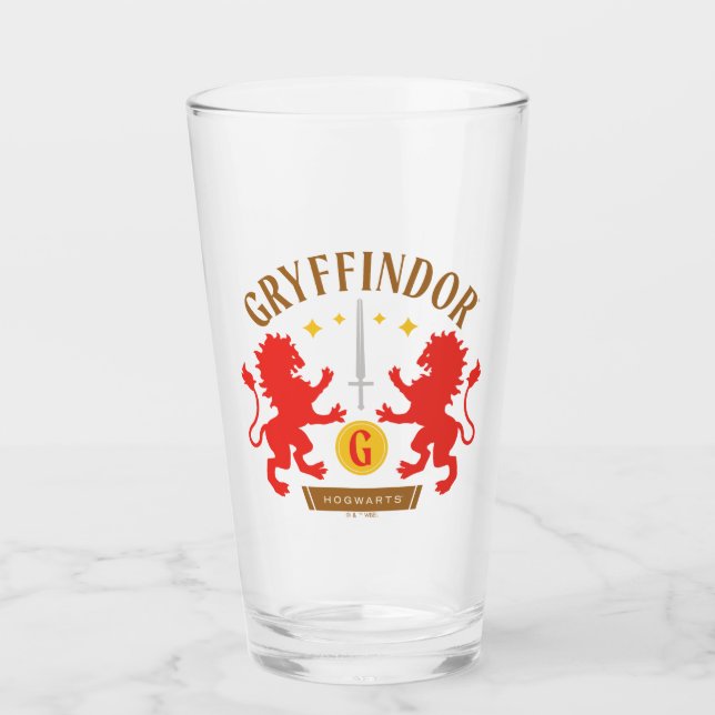 GRYFFINDOR™ House Double Lion Sword Graphic Glass (Front)
