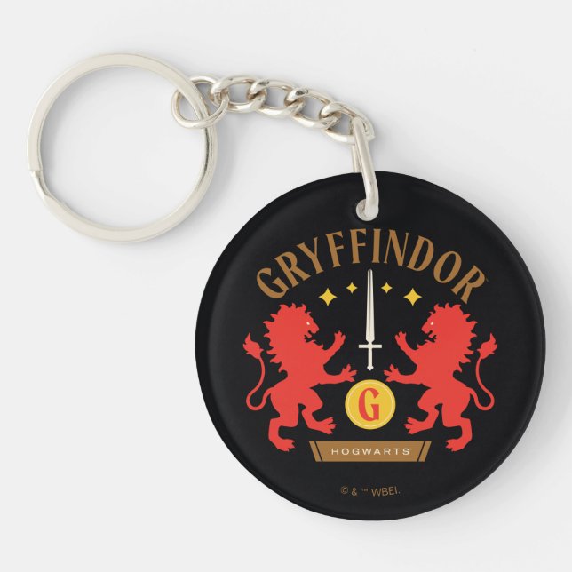 GRYFFINDOR™ House Double Lion Sword Graphic Key Ring (Front)