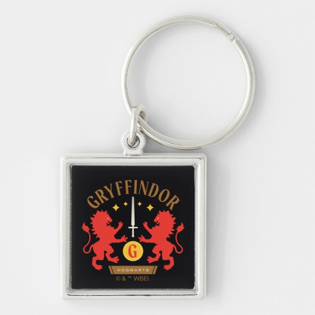 GRYFFINDOR™ House Double Lion Sword Graphic Key Ring (Front)