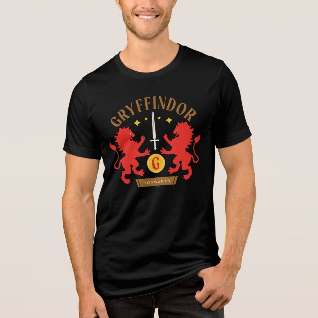 GRYFFINDOR™ House Double Lion Sword Graphic Tri-Blend Shirt (Front)