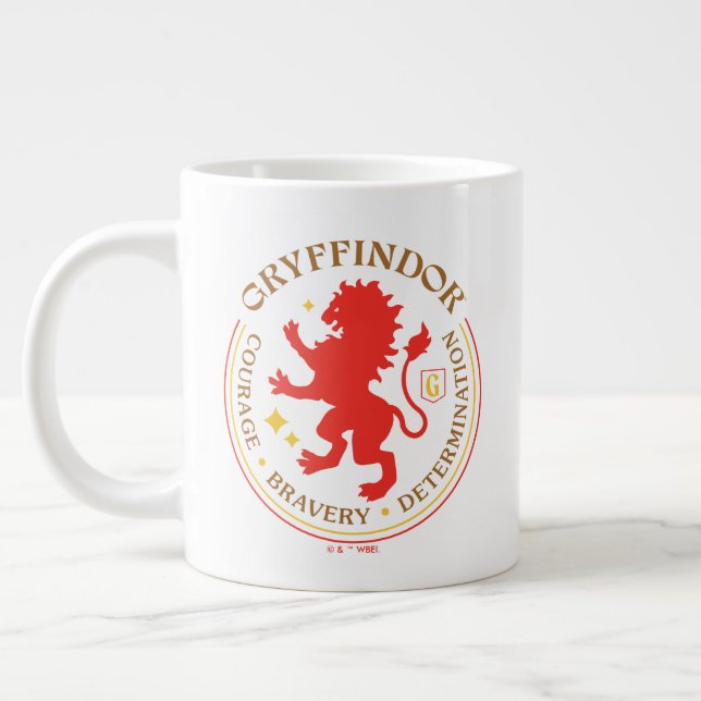 GRYFFINDOR™ Red Lion House Pride Badge Large Coffee Mug (Left)