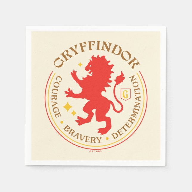 GRYFFINDOR™ Red Lion House Pride Badge Napkin (Front)