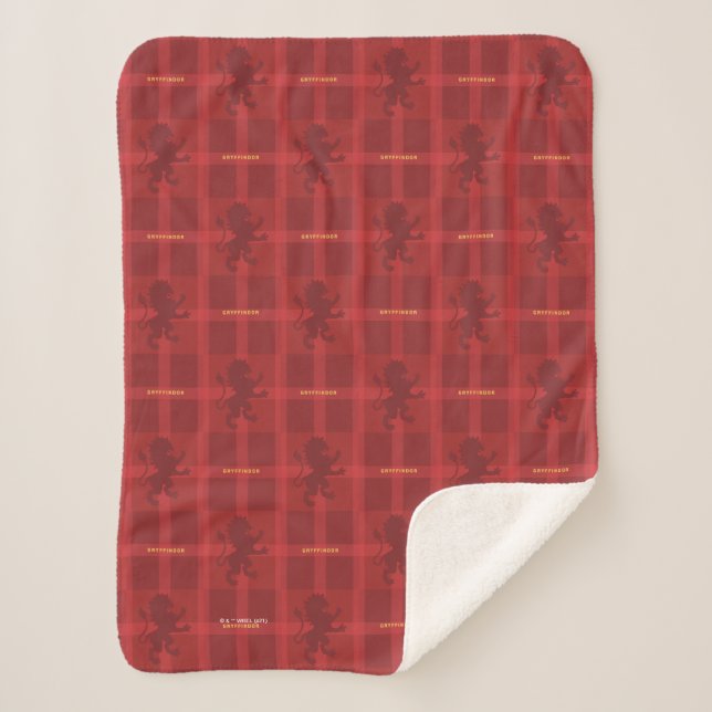 GRYFFINDOR™ Tartan Plaid Pattern Sherpa Blanket (Front)