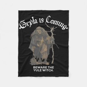 Gryla Is Coming Beware The Yule Witch Icelandic Ch Fleece Blanket