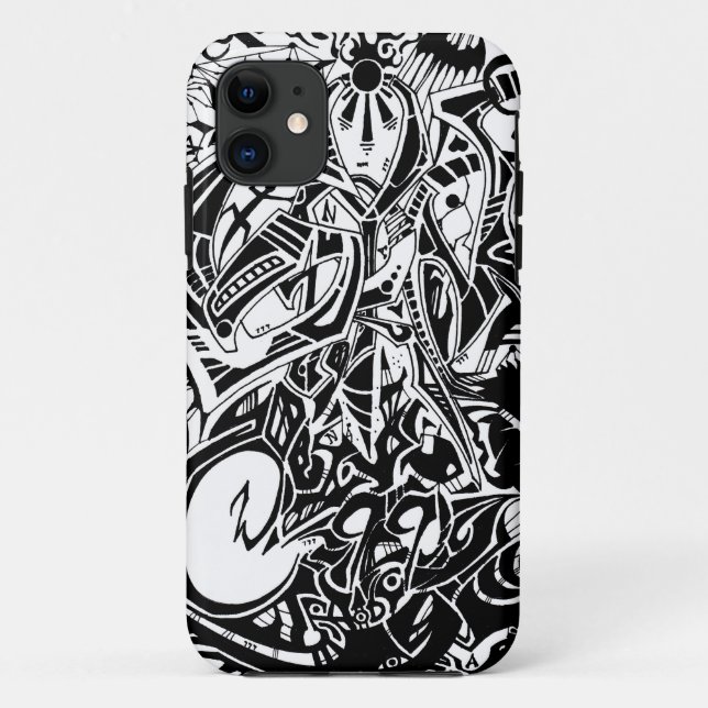 GRYM - Black & White Abstract Art Case-Mate iPhone Case (Back)