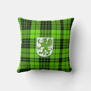 GRYPHON-TARTAN GREEN CUSHION