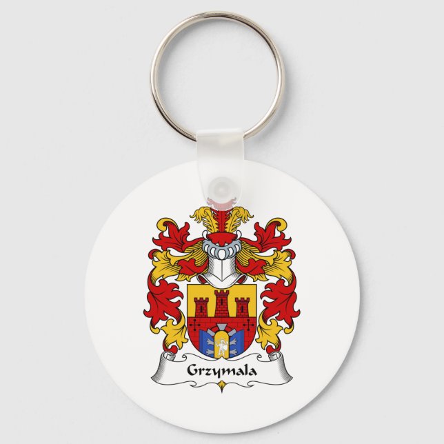 Grzymala Family Crest Key Ring (Front)