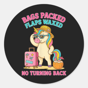 Gs Packed Flaps Waxed Funny Trip Travel Girls Vaca Classic Round Sticker