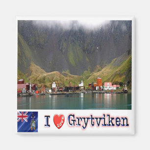 GS - South Georgia S.S. Grytviken Panorama-I Love Magnet