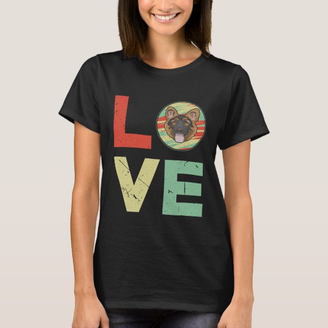 GSD052 - German Shepherd Love T-Shirt (Front)