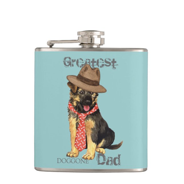 GSD Dad Hip Flask (Front)