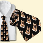 GSD German Shepherd Dogs on Black  Neck Tie<br><div class="desc">A Great Design for any GSD Lover</div>