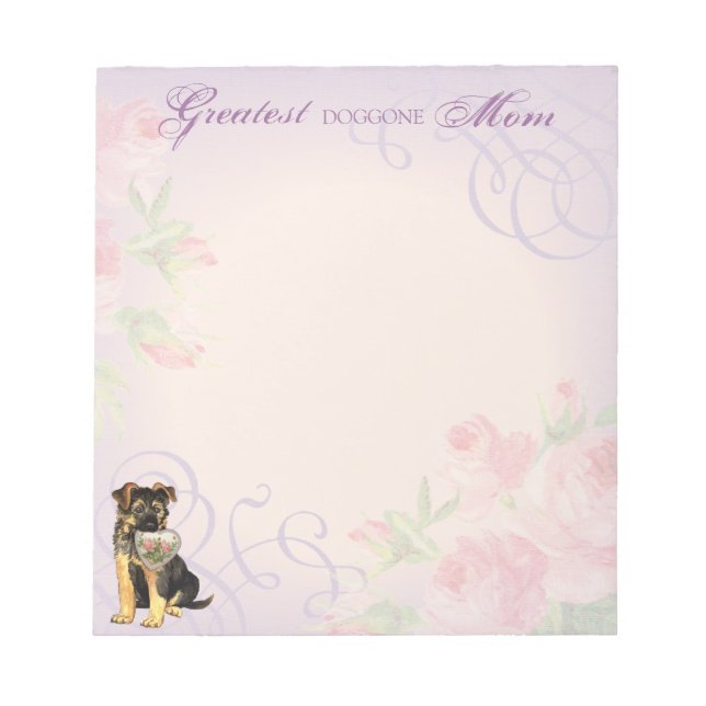 GSD Heart Mum Notepad (Front)