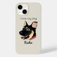 GSD Puppy Illustration Monogram Dog Lover Gift