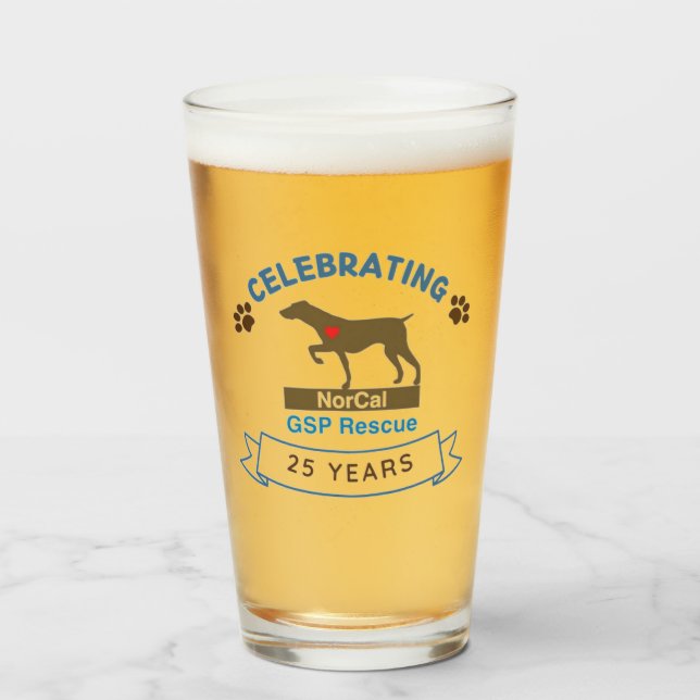 GSP 25th Anniversary American Pint Glass (Front Filled)