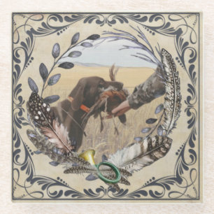 GSP,  A hunter's partner in the field   Glass Coaster