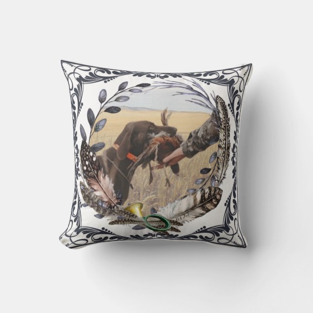 GSP,  A hunter's partner in the field  Outdoor Pil Cushion (Front)