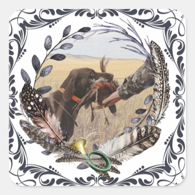 GSP,  A hunter's partner in the field      Square Sticker (Front)