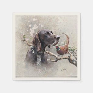 GSP Hunting Art – Precision, Passion, and Pheasant Napkin