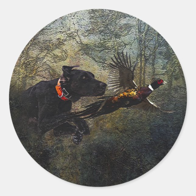GSP , Hunting pheasant    Classic Round Sticker (Front)
