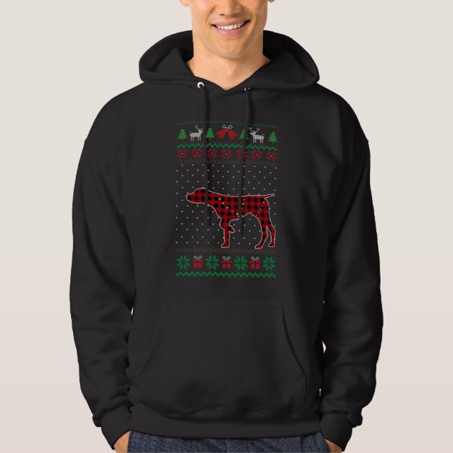 GSP Red Plaid Buffalo Funny Ugly Christmas Sweater (Front)