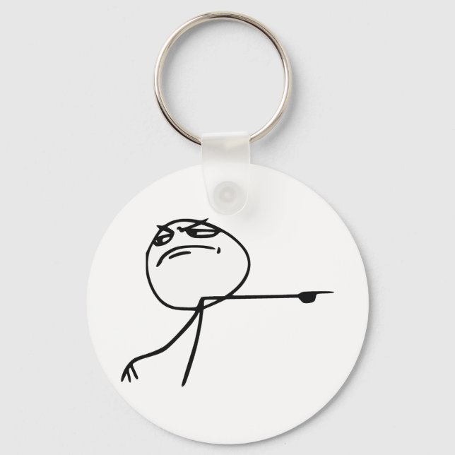 GTFO Get Out Guy Rage Face Comic Meme Key Ring (Front)