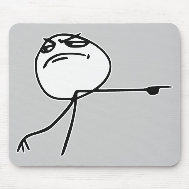 GTFO Get Out Guy Rage Face Comic Meme Mouse Mat (Front)