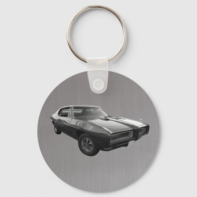 GTO in 1968 brushed steel Key Ring (Front)