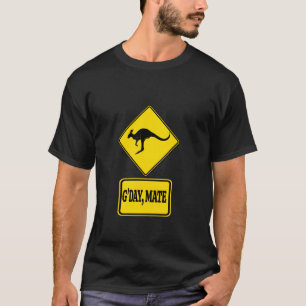 Gu2019Day Mate Kangaroo Road Sign Funny Australian T-Shirt