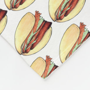 Gua Bao Pork Belly Bun Chinese Taiwanese Food Fleece Blanket