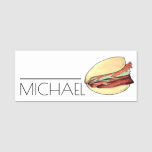 Gua Bao Pork Belly Bun Chinese Taiwanese Food Name Tag
