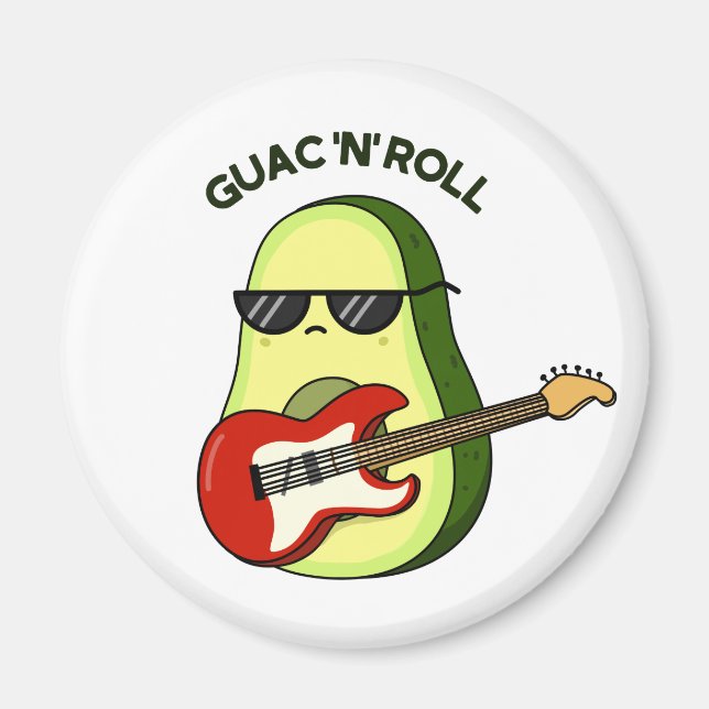 Guac And Roll Funny Avocado Pun  Magnet (Front)
