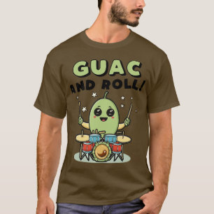 Guac and Roll Kawaii Avocado Drummer T-Shirt