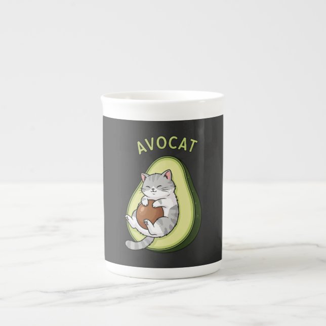 Guac Meow Mode Bone China Mug (Front)
