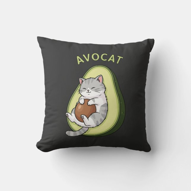 Guac Meow Mode Cushion (Front)