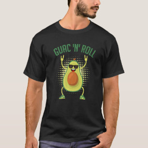 Guac N Roll Guacamole Avocado Mexican Rock Music V T-Shirt