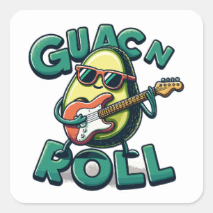 Guac N Roll Rock And Roll Guac And Roll Square Sticker