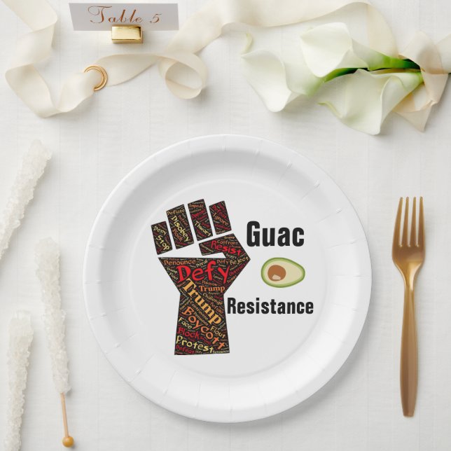 Guac Resistance Paper Plate (Wedding)