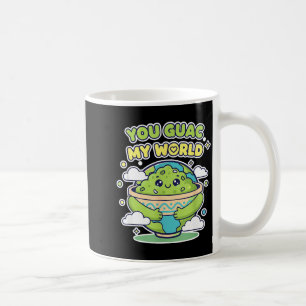 Guac world funny food pun cute kawai earth coffee mug
