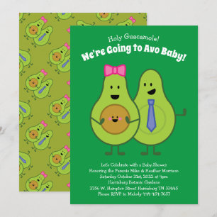 Guacamole Avocado Baby Shower Co-Ed Gender Neutral Invitation