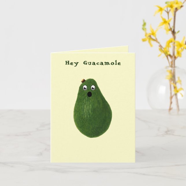 Guacamole Avocado Pregnancy Announcement Template (Yellow Flower)