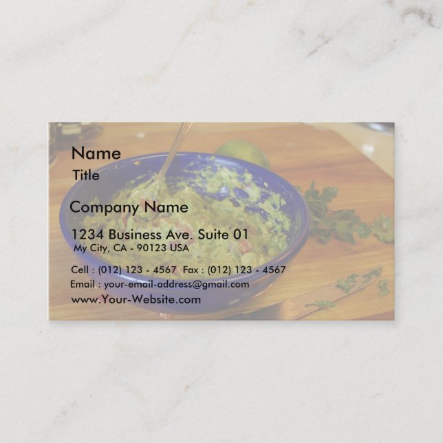 Guacamole Avocados Business Card (Front)